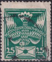 1920, ČSR I, 0149VV, Výplatní známka: Holubice ⊙
