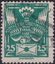 1920, ČSR I, 0149VV, Výplatní známka: Holubice ⊙