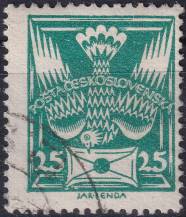 1920, ČSR I, 0149VV, Výplatní známka: Holubice ⊙