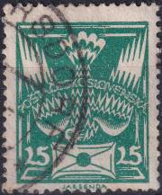 1920, ČSR I, 0149VV, Výplatní známka: Holubice ⊙