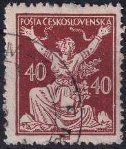1920, ČSR I, 0154AIIVV, Výplatní známka: Osvobozená republika ⊙