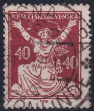 1920, ČSR I, 0154AIIVV, Výplatní známka: Osvobozená republika ⊙