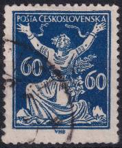 1920, ČSR I, 0157APV, Výplatní známka: Osvobozená republika ⊙