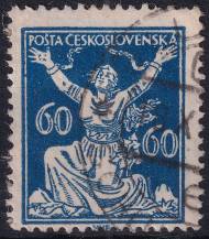 1920, ČSR I, 0157AVV, Výplatní známka: Osvobozená republika ⊙