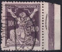 1920, ČSR I, 0158ADČ, Výplatní známka: Osvobozená republika ⊙ o P