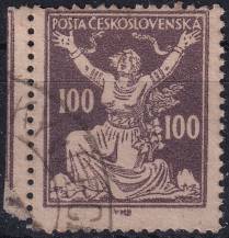 1920, ČSR I, 0158AVV, Výplatní známka: Osvobozená republika ⊙ o L