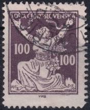 1920, ČSR I, 0158BVV, Výplatní známka: Osvobozená republika ⊙