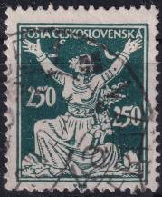 1920, ČSR I, 0161A, Výplatní známka: Osvobozená republika ⊙