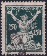 1920, ČSR I, 0161A, Výplatní známka: Osvobozená republika ⊙