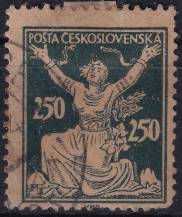 1920, ČSR I, 0161Ap, Výplatní známka: Osvobozená republika ⊙