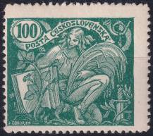 1920, ČSR I, 0164AVV, Výplatní známka: Hospoadářství a věda ✶