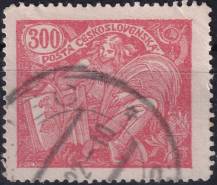 1920, ČSR I, 0166A, Výplatní známka: Hospodářství a věda (I) ⊙