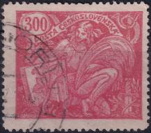 1920, ČSR I, 0166A, Výplatní známka: Hospodářství a věda (I) ⊙