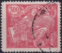 1920, ČSR I, 0166A, Výplatní známka: Hospodářství a věda (I) ⊙