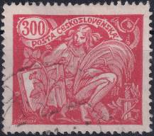 1920, ČSR I, 0166B, Výplatní známka: Hospodářství a věda (I) ⊙