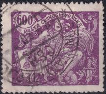 1920, ČSR I, 0169A, Výplatní známka: Hospodářství a věda (I) ⊙