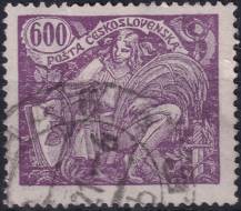 1920, ČSR I, 0169B, Výplatní známka: Hospodářství a věda (I) ⊙ zk