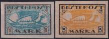1920, Estonsko, 0012/0013y, Výplatní známky: vikingská loď ✶
