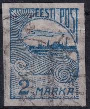 1920, Estonsko, 0017b, Výplatní známka: pohled na Reval (Talin) ⊙