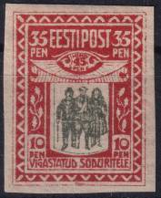 1920, Estonsko, 0021, Postiženým válkou: invalida s rodinou ✶✶