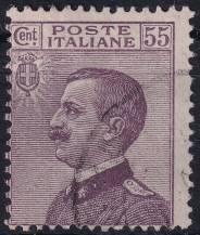 1920, Itálie, 0134, Výplatní známka: Král Viktor Emanuel III. ⊙