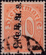 1920, Německá plebiscitní území (Horní Slezsko), SL05VIVV, Služební známka Německé říše ⊙