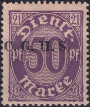 1920, Německá plebiscitní území (Horní Slezsko), SL06III, Služební známka Německé říše ✶