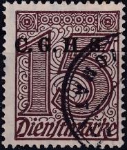 1920, Německá plebiscitní území (Horní Slezsko), SL10III, Služební známka Německé říše ⊙