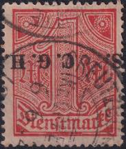 1920, Německá plebiscitní území (Horní Slezsko), SL16IVVV, Služební známka Německé říše ⊙