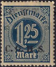 1920, Německá plebiscitní území (Horní Slezsko), SL17IIIOb, Služební známka Německé říše ✶