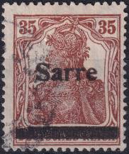 1920, Německá plebiscitní území (Sársko), 011IDV, Výplatní známka: Dílčí vydání známek Německé říše ⊙