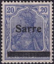 1920, Německá plebiscitní území (Sársko), 008I, Výplatní známka: Dílčí vydání známek Německé říše ✶