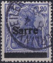 1920, Německá plebiscitní území (Sársko), 008I, Výplatní známka: Dílčí vydání známek Německé říše ⊙