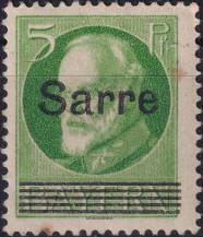 1920, Německá plebiscitní území (Sársko), 018, Výplatní známka pro dřívější bavorskou část sárského území: Dílčí část známek Bavorska ✶✶