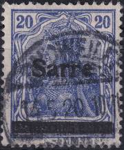 1920, Německá plebiscitní území (Sársko), 008III, Výplatní známka: Dílčí vydání známek Německé říše ⊙