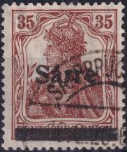1920, Německá plebiscitní území (Sársko), 011I, Výplatní známka: Dílčí vydání známek Německé říše ⊙