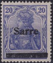 1920, Německá plebiscitní území (Sársko), 008III, Výplatní známka: Dílčí vydání známek Německé říše ✶