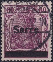 1920, Německá plebiscitní území (Sársko), 014bI, Výplatní známka: Dílčí vydání známek Německé říše ⊙