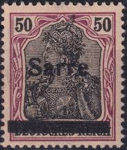 1920, Německá plebiscitní území (Sársko), 013xaIII, Výplatní známka: Dílčí vydání známek Německé říše ✶