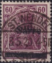 1920, Německá plebiscitní území (Sársko), 014bIII, Výplatní známka: Dílčí vydání známek Německé říše ⊙