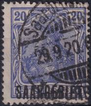 1920, Německá plebiscitní území (Sársko), 035, Výplatní známka: Dílčí část známek Německé říše ⊙