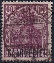 1920, Německá plebiscitní území (Sársko), 039b, Výplatní známka: Dílčí část známek Německé říše ⊙