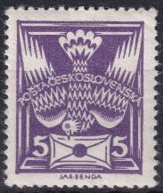 1921, ČSR I, 0144A, Výplatní známka: Holubice ✶