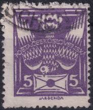 1921, ČSR I, 0144AVV, Výplatní známka: Holubice ⊙