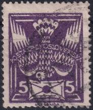 1921, ČSR I, 0144AVV, Výplatní známka: Holubice ⊙