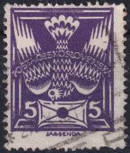 1921, ČSR I, 0144AVV, Výplatní známka: Holubice ⊙