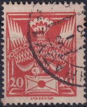 1921, ČSR I, 0148AVV, Výplatní známka: Holubice ⊙