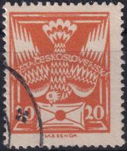1921, ČSR I, 0148AVV, Výplatní známka: Holubice ⊙