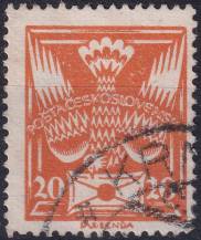 1921, ČSR I, 0148AVV, Výplatní známka: Holubice ⊙