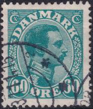 1921, Dánsko, 0127, Výplatní známka: Kristián X. ⊙